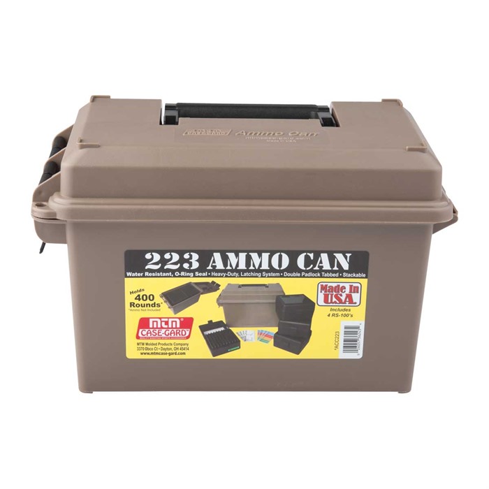 MTM ACC223 223 Ammo Can For 400 Rd. Includes 4 Each Rs-100's Dark Earth